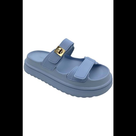 Steve Madden Women's Bigschmona Sandal Jelly Light Blue - Medium - Picture 1 of 3